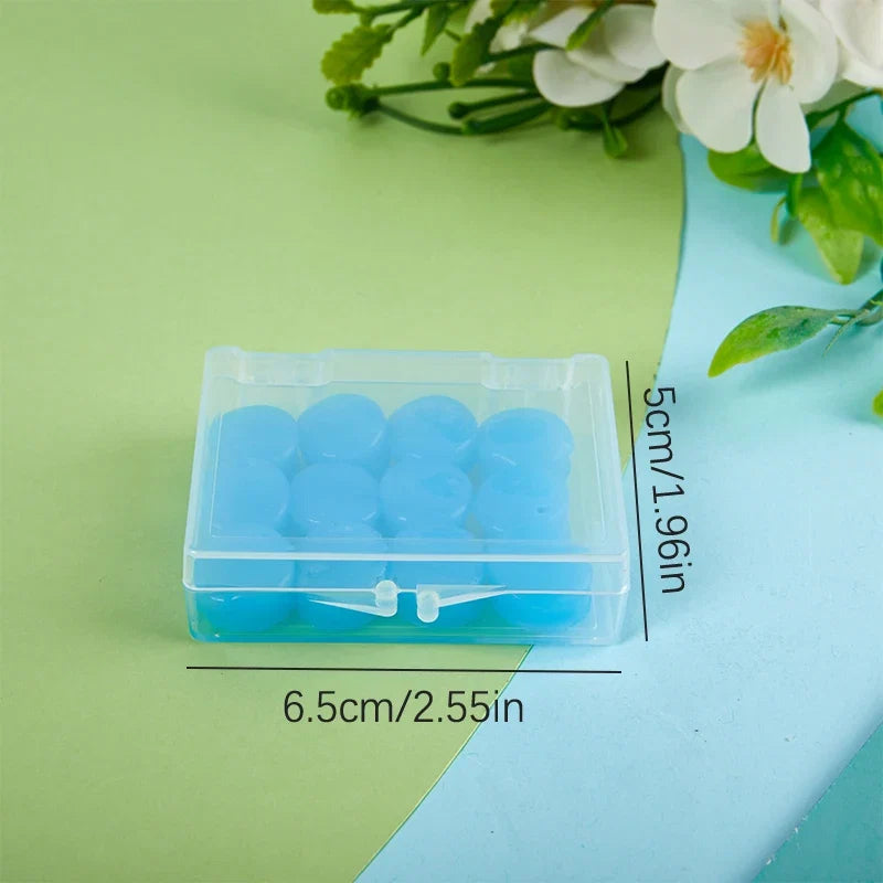 12 Pcs Reusable Silicone Earplugs | Moldable Noise Reduction for Sleeping, Swimming & Travel