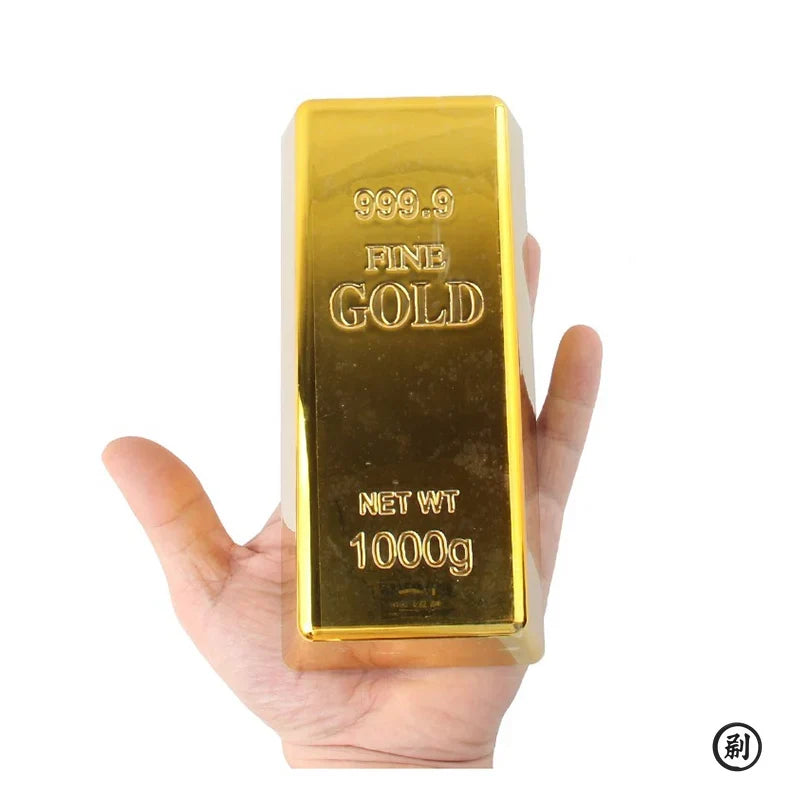 Fake Gold Bar Plastic Golden Paperweight Home Decor Bullion Simulation Decoration Crafts Creative Brick Toy Shop