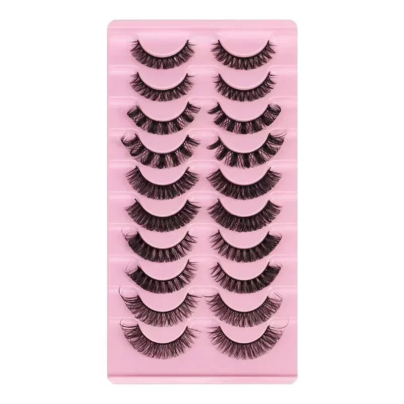 10Pairs 3D Mink Lashes Russian Strip Lash | Dramatic False Eyelashes for Full Volume Look