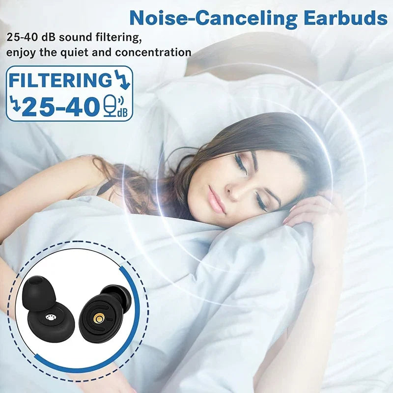 Ear Plugs for Sleeping Noise Cancelling | 40dB Noise Reduction Silicone Earplugs with 8 Ear Tips