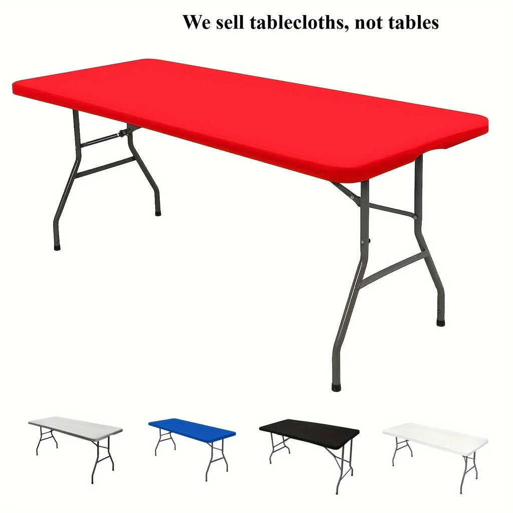 Polyester Rectangular Elastic Universal Tablecloth Protective Cover For Home Parties, Banquets, Picnics, Wedding Decorations