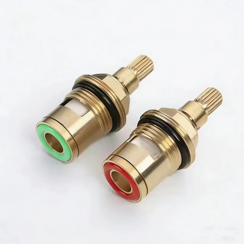 1/2pc Universal Replacement Tap Valves Brass Ceramic Disc Cartridge Inner Faucet Valve for Bathroom, Clockwise or Anti-clockwise