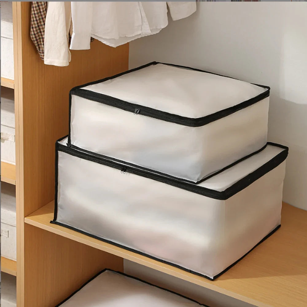 1-2Pcs Underbed Storage Bag Foldable Quilt Bag Wardrobe Clothes Storage Waterproof Dustproof Organizer Large Capacity StorageBag