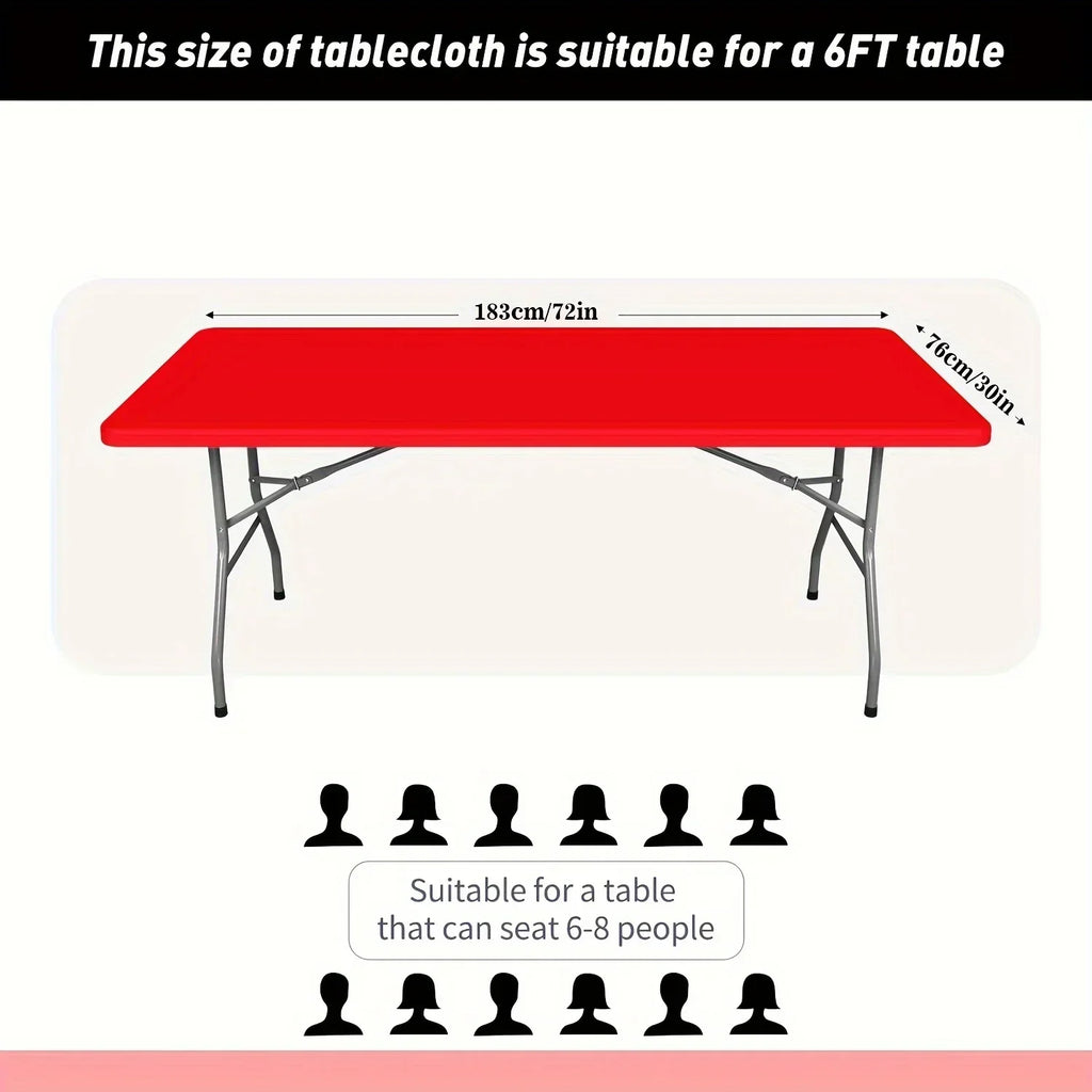 Polyester Rectangular Elastic Universal Tablecloth Protective Cover For Home Parties, Banquets, Picnics, Wedding Decorations