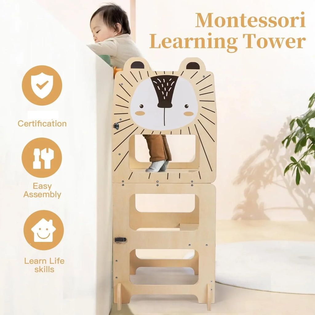 Children's Montessori observation tower Kitchen & learning aid-Transformable into Desk-stylish & versatile Design