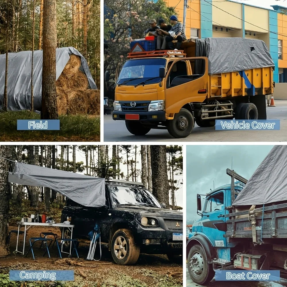 Thickened Sunshade Tarpaulin Truck Outdoor Sunscreen Tarpaulin Waterproof Double Silver Thickened Sunshade Cloth Rainproof Cloth