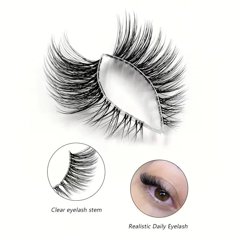 Natural Look Curly Half Lashes | 5 Pairs for Volume and Definition