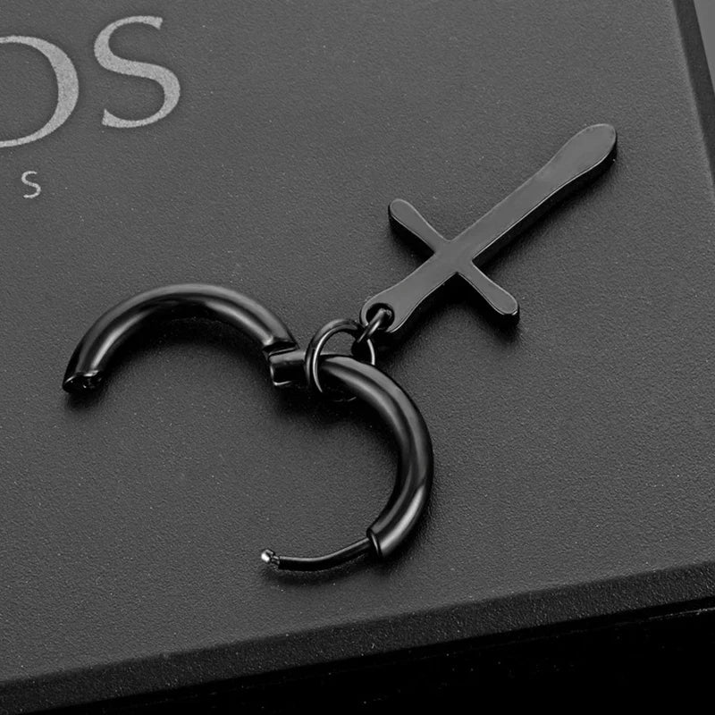 Punk Stainless Steel Stud Earrings Set | Unisex Hip Hop Piercing Jewelry