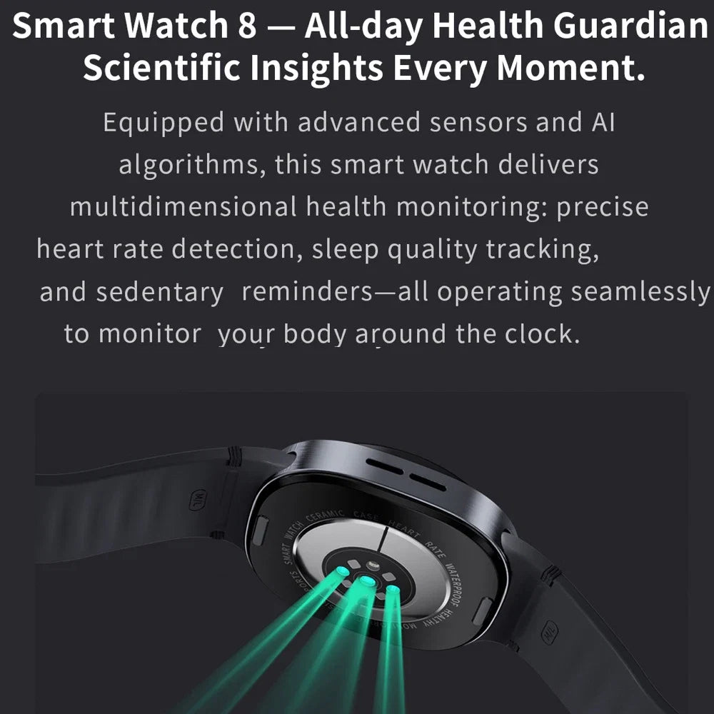Fashion Weather Sports Blue Tooth Call Heart Rate Health Sleep Smartwatch SOS Map Navigation Wireless Charging Smart Watch 8