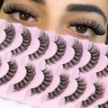 10 Pairs 6D Super Fluffy Wispy Faux Mink Eyelashes | Cat Eye Effect Dramatic Lashes