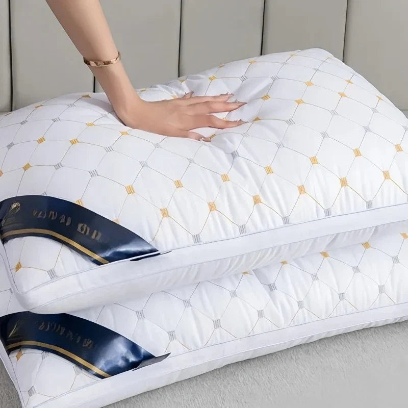 Polyester Pillow Insert for Adults - Hotel & Home Use, Soft White Rectangular Bedding Core, Durable Pillow for Dorm & Household