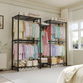 5-Tier Clothes Rack Heavy Duty Garment Rack with 8 Adjustable Shelves 5 Hanging Rods for Hanging Clothes 187W x 44D x 194H cm