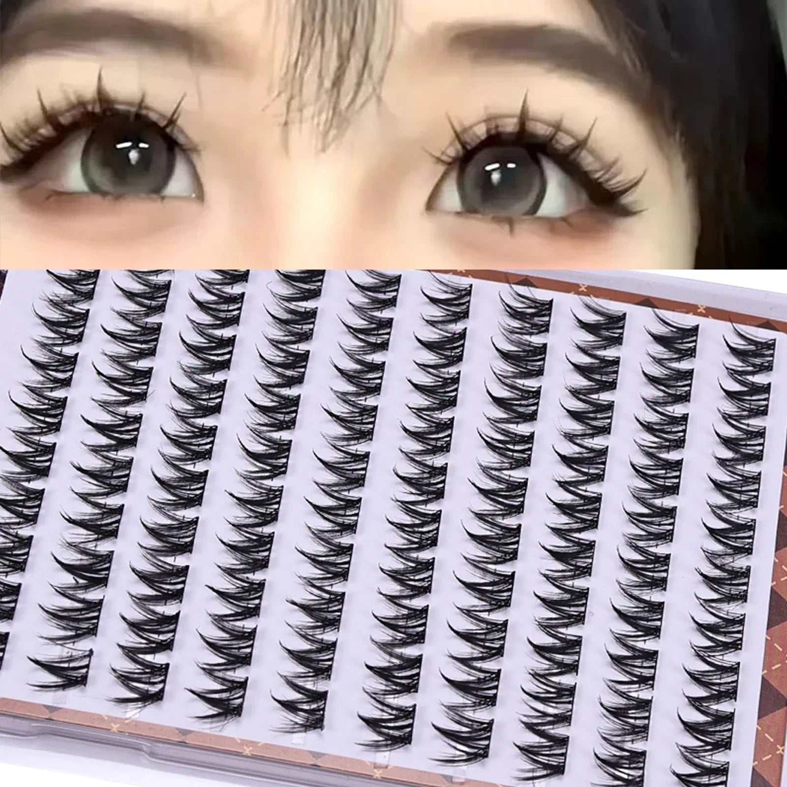 Glue-free Self-adhesive False Eyelashes | Voluminous Fluffy W-shaped Lash Clusters for DIY Manga Eyes