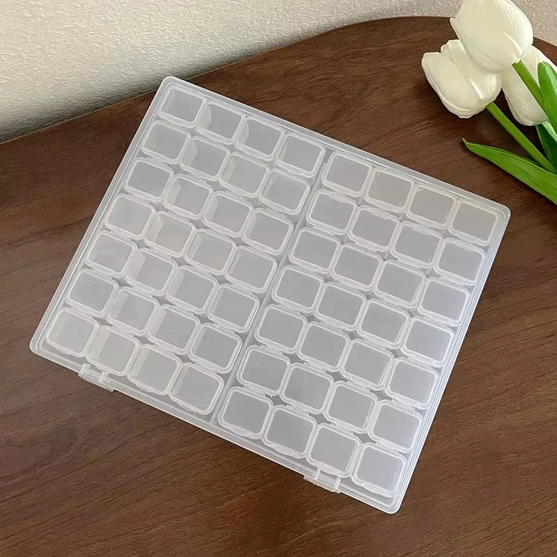 1 pack 28/56 transparent jewelry box dustproof multi-compartment storage box for earrings and necklaces