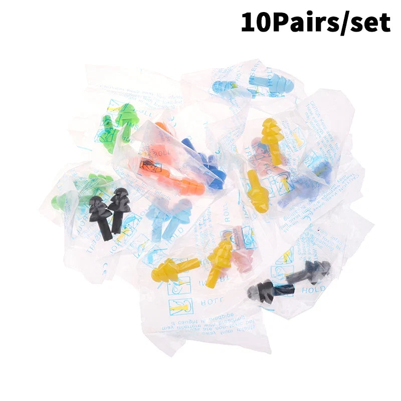 10 Pairs Silicone Anti-Noise Earplugs for Sleep Work Travel | Noise-Canceling Hearing Protection