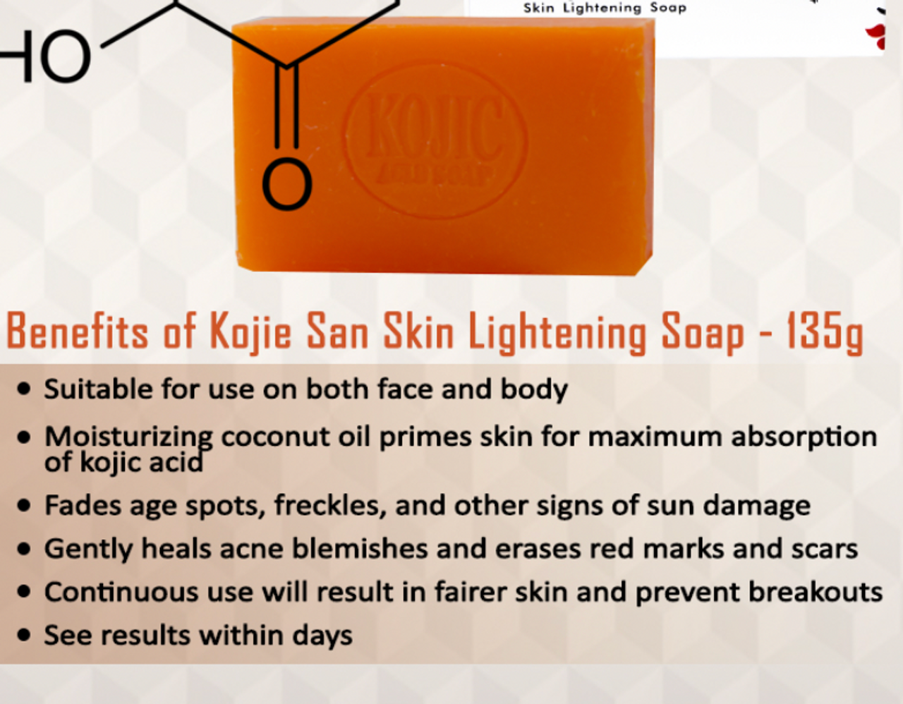 4 Kojic Acid Soaps (4 Packs/8 Pieces)