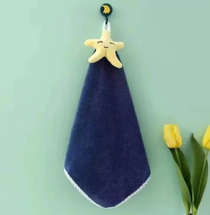 Coral Fleece Hangable Thicken Towel CartoonTowel Cute Absorbent Hand Towels Cleaning Cloth Rag Handkerchief