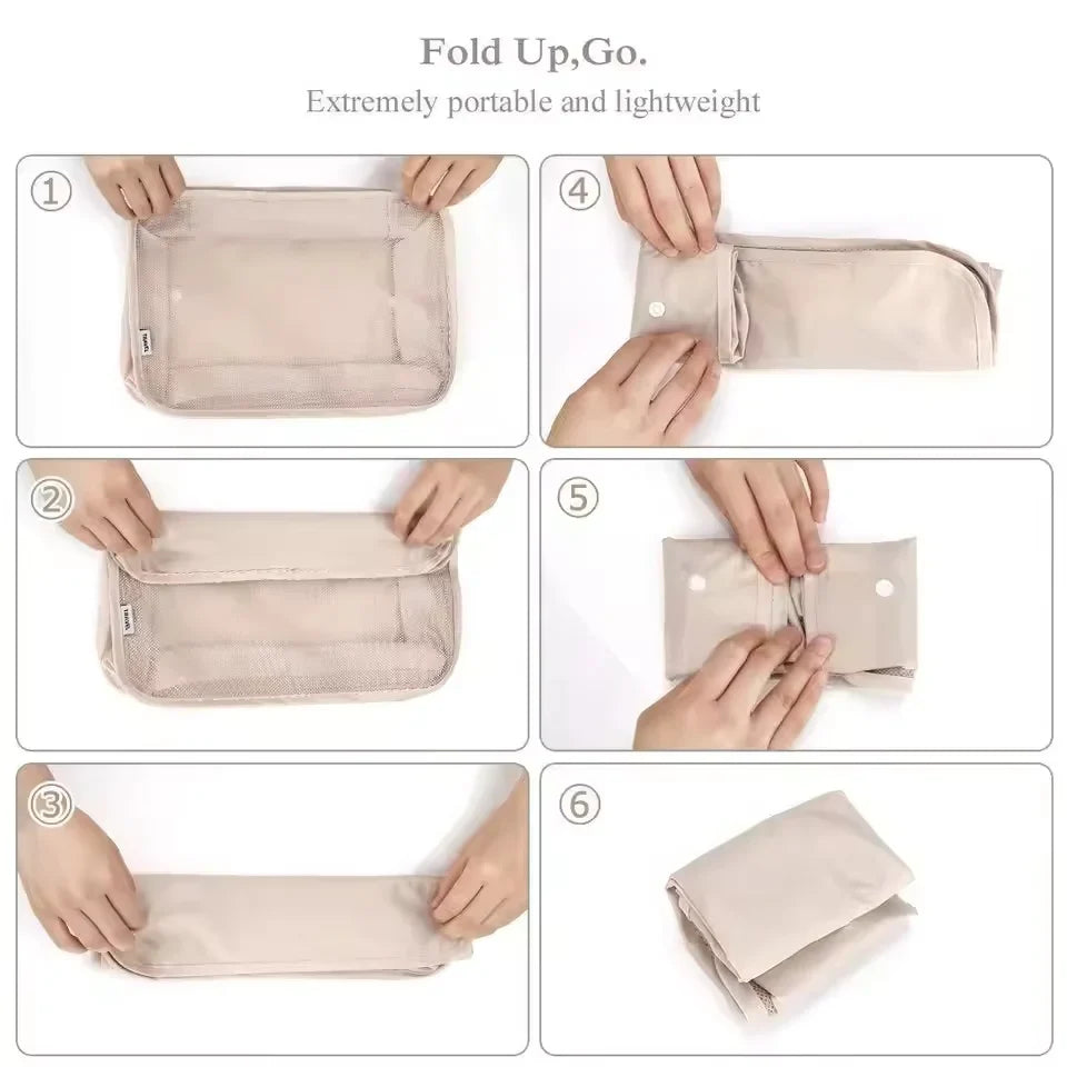 7PCS Set Travel Luggage Organizer Bags Clothes Shoes Packing Set Suitcase Foldable Cube Dormitories Clothes Storage Bag 7PCS Bag