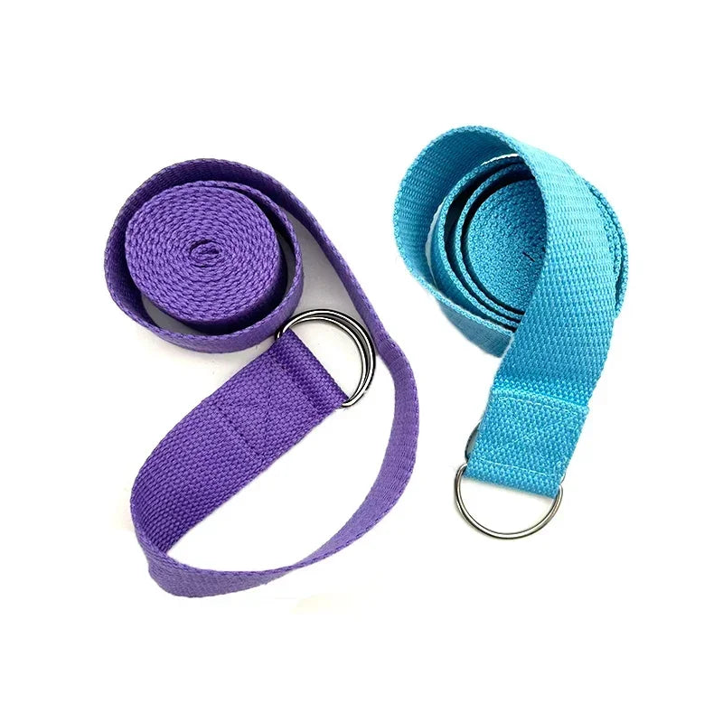 1.8m Cotton Yoga Strap with D-Ring Buckle | Adjustable Stretching Aid for Flexibility