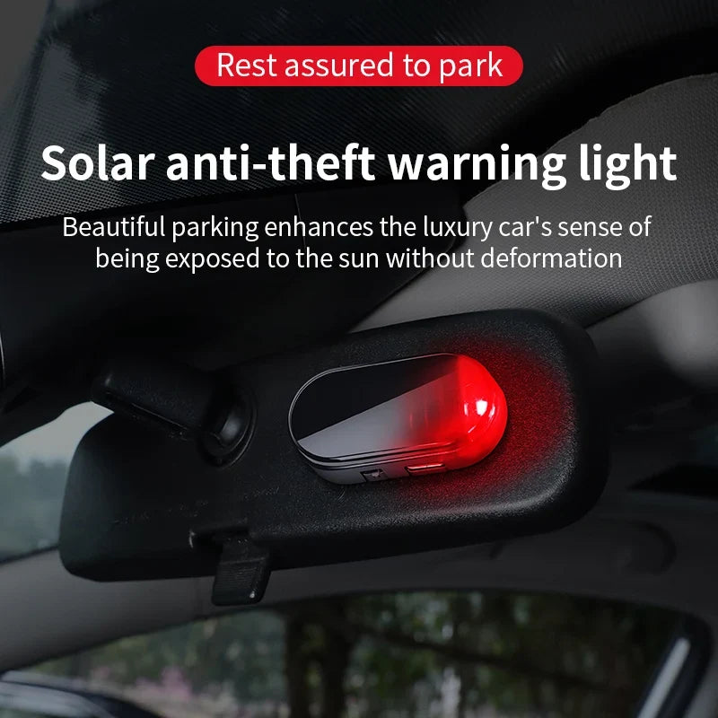 Solar Powered Car Warning Flashing Light | Interior LED Decorative Light