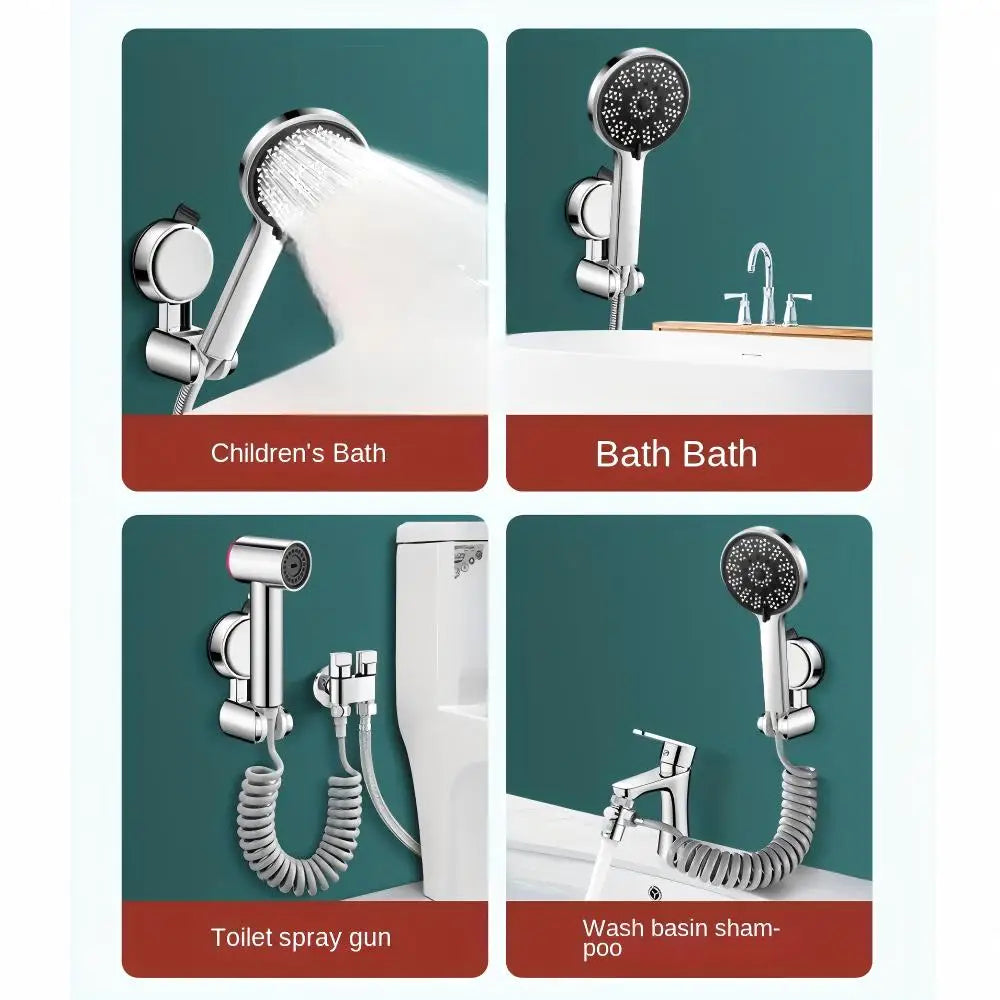 1Pc Universal Shower Head Holder Adjustable Strong Adhesive ABS Shower Brackets Suction Cup Wall Mount Waterproof Shower Base