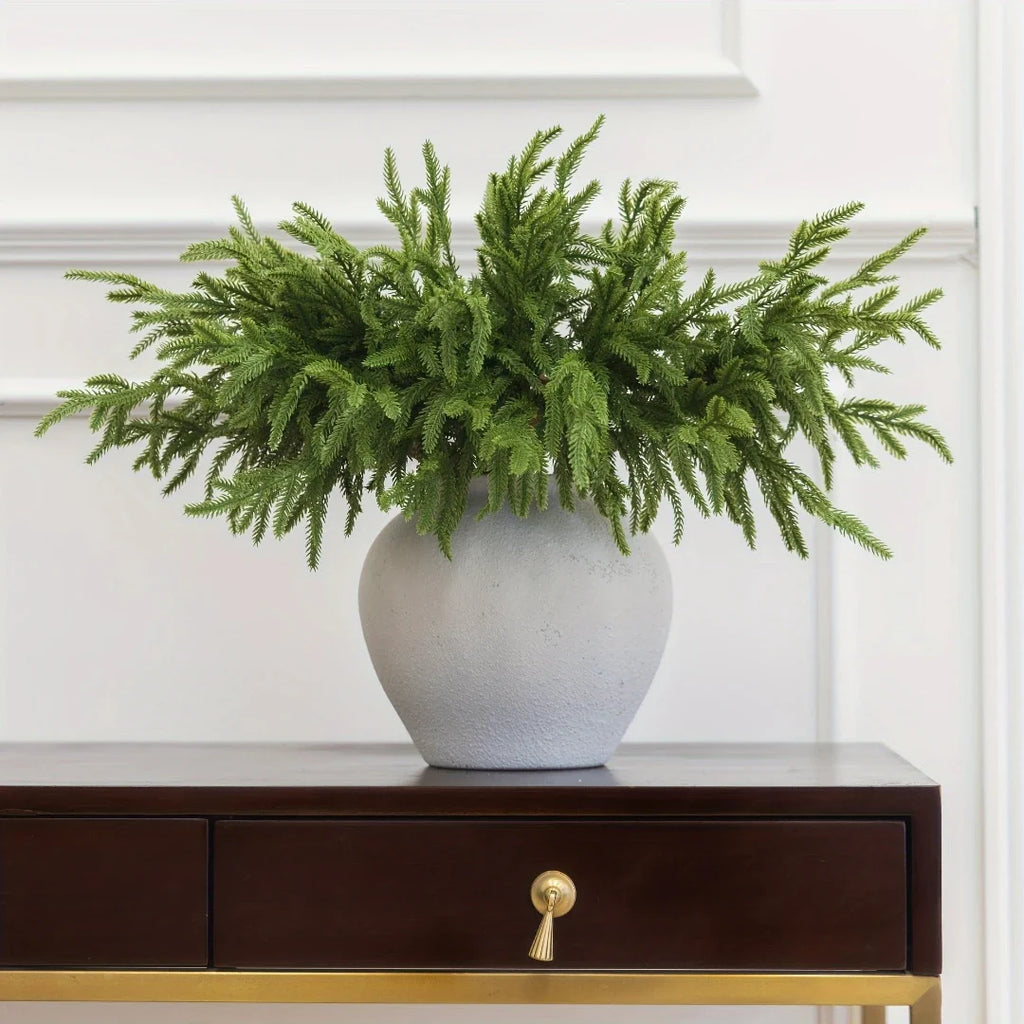 24/12pcs Artificial Cedar Sprigs - Perfect for Christmas & Winter Home Decor, Tabletop Accents