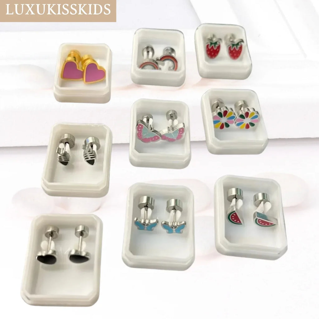 Cute Acrylic Animal Stud Earrings | Surgical Steel Hypoallergenic Earrings for Women and Girls