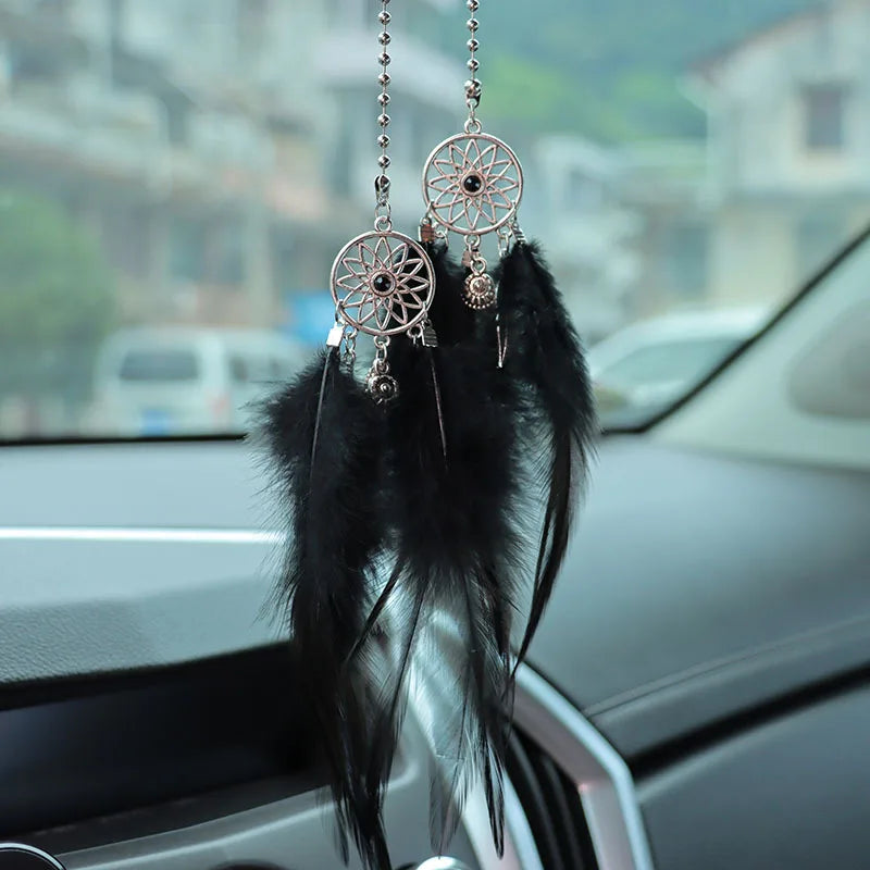1/2pcs Car Interior Accessories Dream Catcher Multi Color Car Interior Rearview Mirror Hangings Lucky Car Ornament Decor