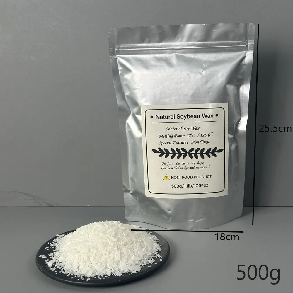 1000/500/250/100g Natural Soy Wax For DIY Handmade Candles Crafts 100% Additive-Free Scented Candle Raw Material Making Kit