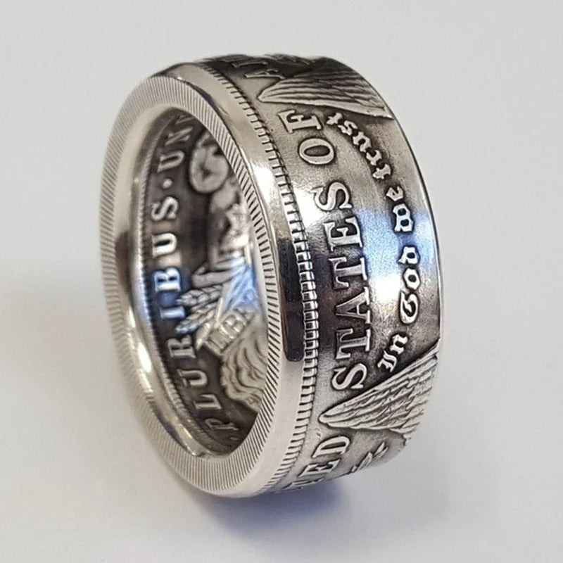 S925 Sterling Silver Ring with Vintage Motto Design | Classic Wedding Band