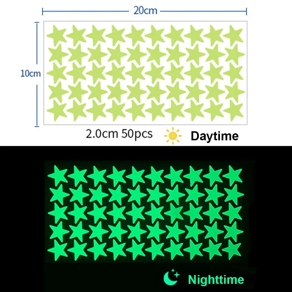 Glow In The Dark 3D Star Wall Stickers | Creative Luminous Room Decor