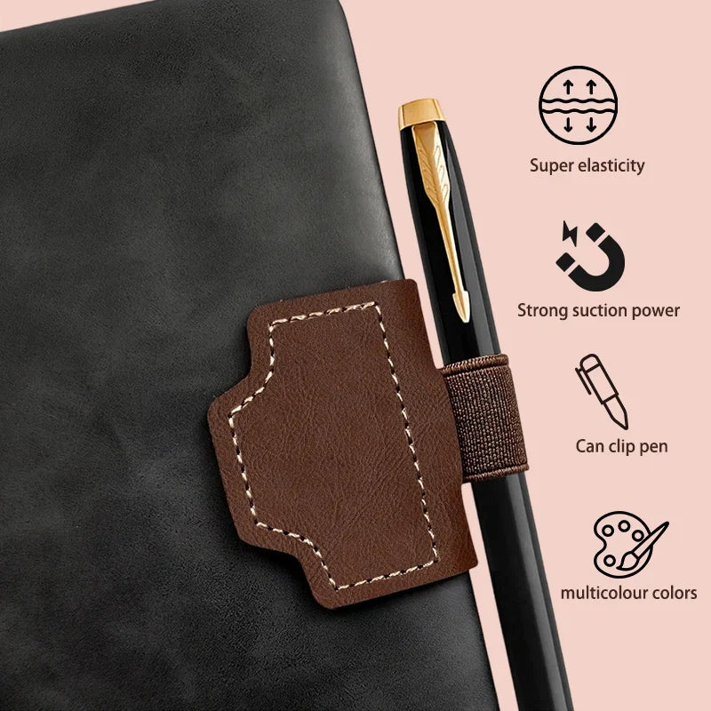 Exquisite bookmark with magnetic, simple, artistic, retro book corner, anti roll clip, bookmark with pen clip, magnetic sticker