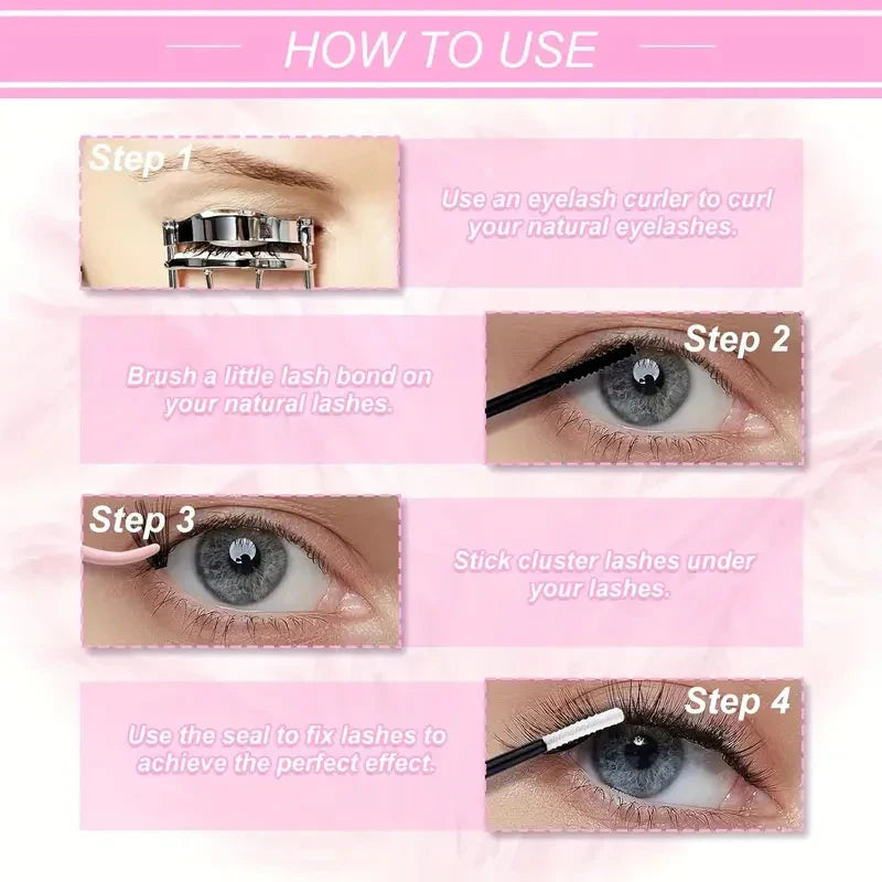 Cluster Lashes 200 Pack | DIY Individual Eyelashes with Natural Wispy Look
