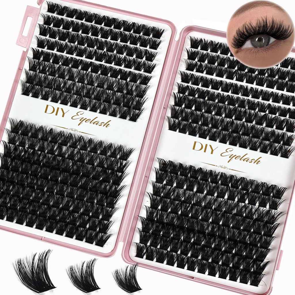 384pcs Cluster Lashes Mixed Tray | DIY Natural Look Eyelash Extension