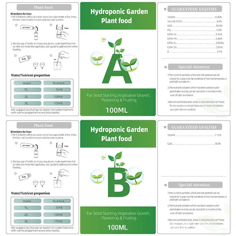 General Hydroponics Nutrients A And B For Plants Flowers Vegetable Fruit Hydroponic Plant Food Solution  All Purpose for plant