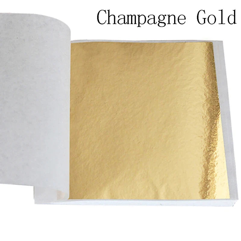 100 Sheets Pure 24K Gold Foil Leaf | For Food Decorations, Gilding, and DIY Crafts