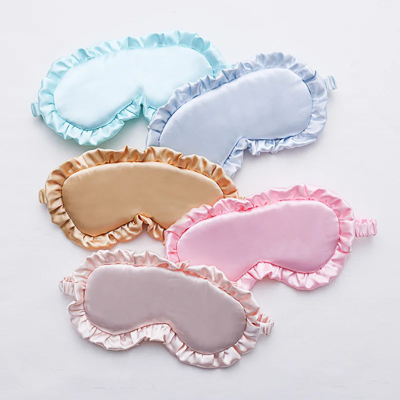 Silk Ruffle Sleep Eye Mask | Soft Blackout Eye Covers for Better Sleep