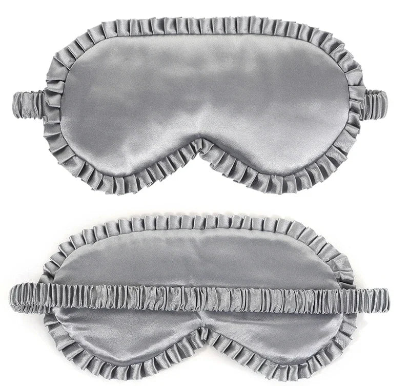 Silk Sleep Mask with Elastic Band and Lace Trim | Lightproof Breathable Eye Cover