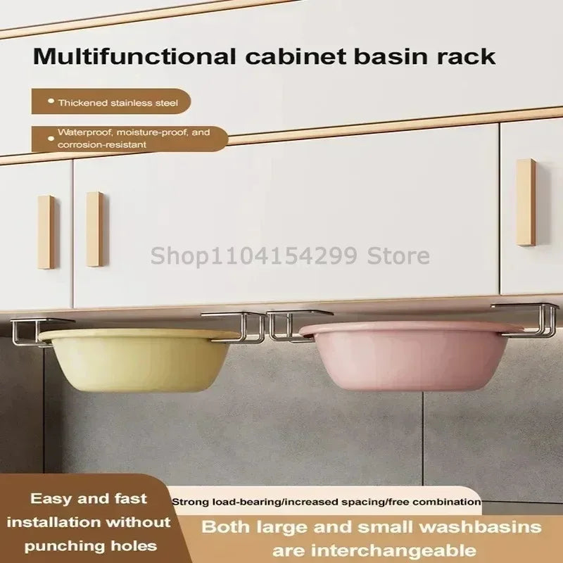 1-5Pcs Kitchen Sink Sponge Rack Drain Storage Holder Self Adhesive Stainless Steel Wire Ba Il Rag Brush Organizer Wall Hooks