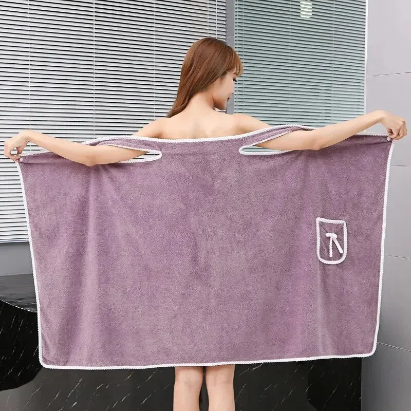 Women's Wearable Bath Towel, Fast Drying Robe for Shower, Beach, Spa, Gym, Soft absorbent Bathing Wrap for Ladies & Girls