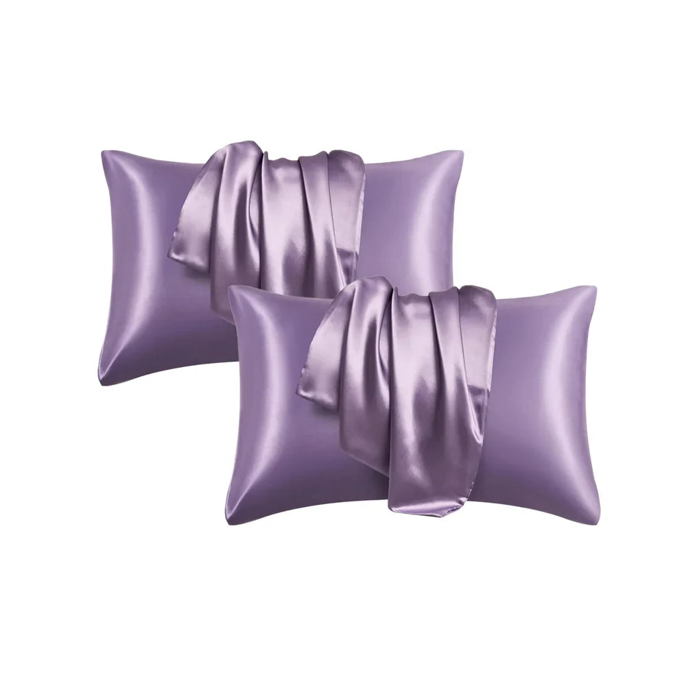Pillowcase Silk Pillow Cover Silky Satin Hair Beauty Pillow case Comfortable Pillow Case Home Decor wholeStandard/Queen 1PC