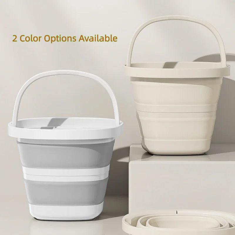 10L Collapsible Water Bucket with Handle Portable Foldable Pail for Fishing, Camping Travel, Easy Storage for Outdoor Daily Use
