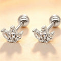 Heart Stud Earrings | Screw Back Cartilage Earrings for Women