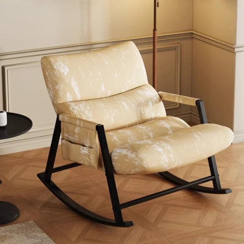 Ink Rocking Chair Adult Reclining Chair Adult Sleeping Home Living Room Lazy Sofa Balcony Leisure Single Rocking Chair