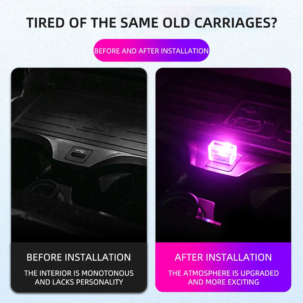 Mini USB LED Car Atmosphere Light | Colorful Decorative Emergency Lamp