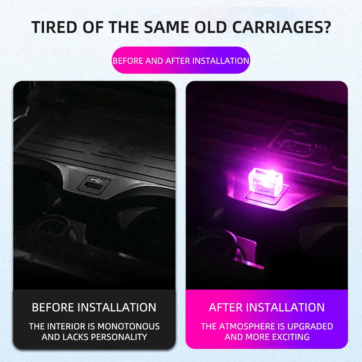 Mini USB LED Car Atmosphere Light | Colorful Decorative Emergency Lamp