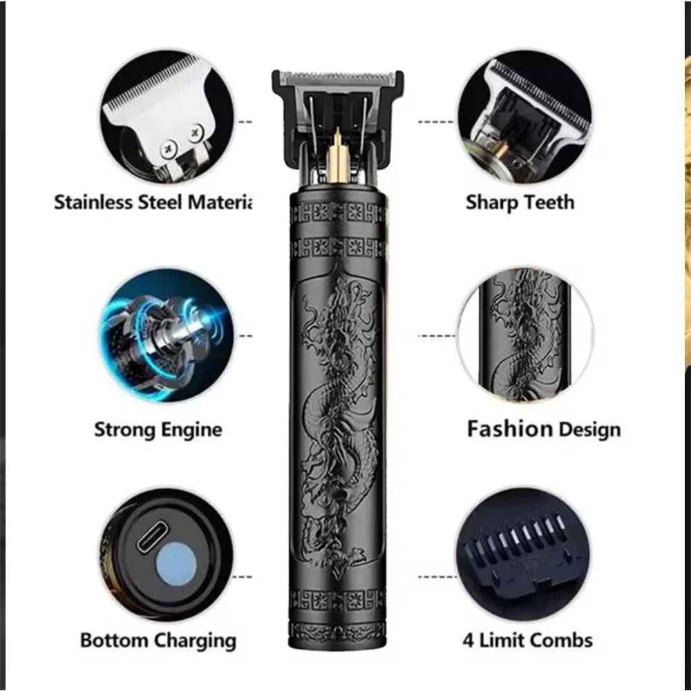 hiena Electric Hair Clipper UBS Rechargeable Cordless Beard Trimmer Men Powerful Electric Hair Clipper Trimming Tool