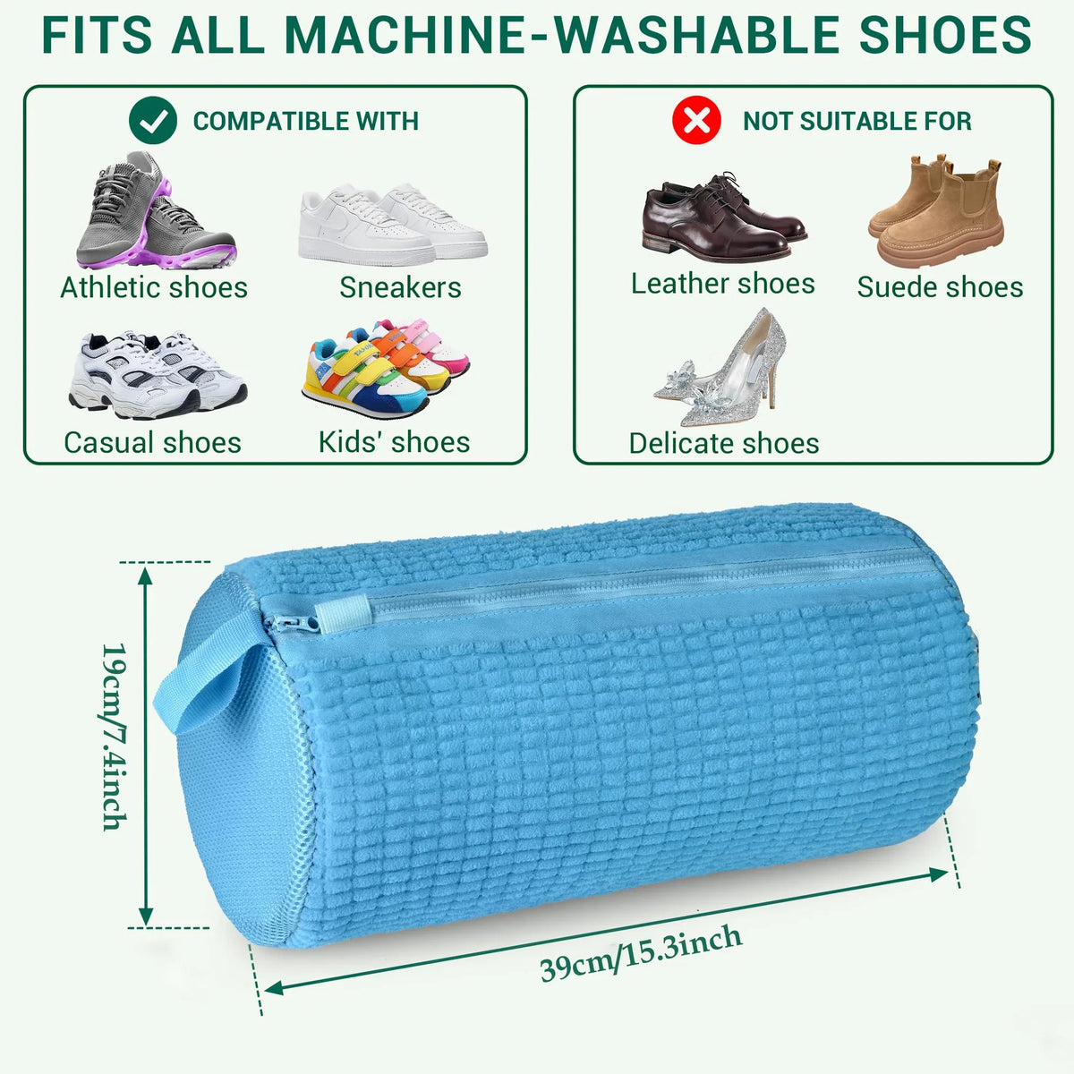 1/2/3PCS Special Shoe Washing Bag 360° Deep Clean Durable Sneaker Tennis Shoes Cleaning Bag With Zipper for All Shoes Size Type