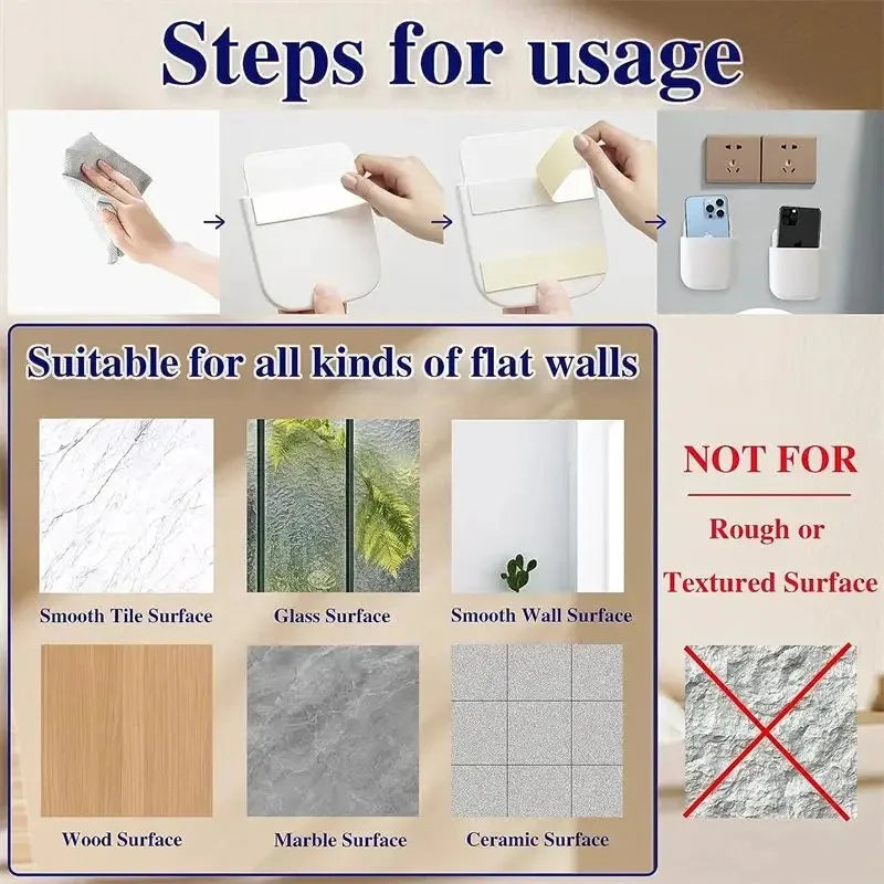 1/2Pcs Wall Mounted Storage Box Household Living Room Conditioner Remote Control Bedside Phone Storage Holder Organizer Shelf