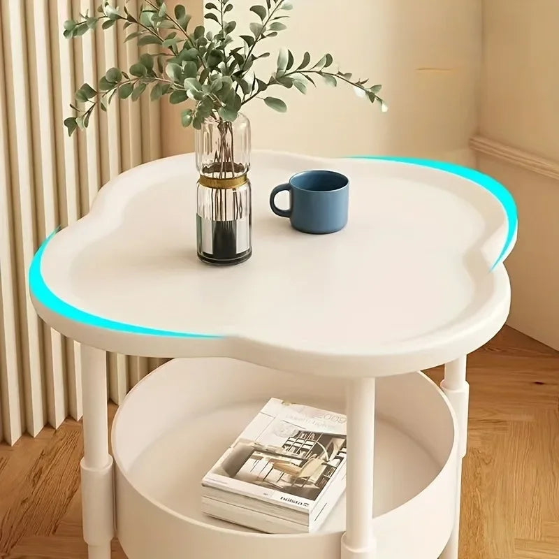 Four-leaf Clover Sofa Side Several Bedroom Small Table Home Living Room Storage Table Creative Balcony Double Layer Coffee Table